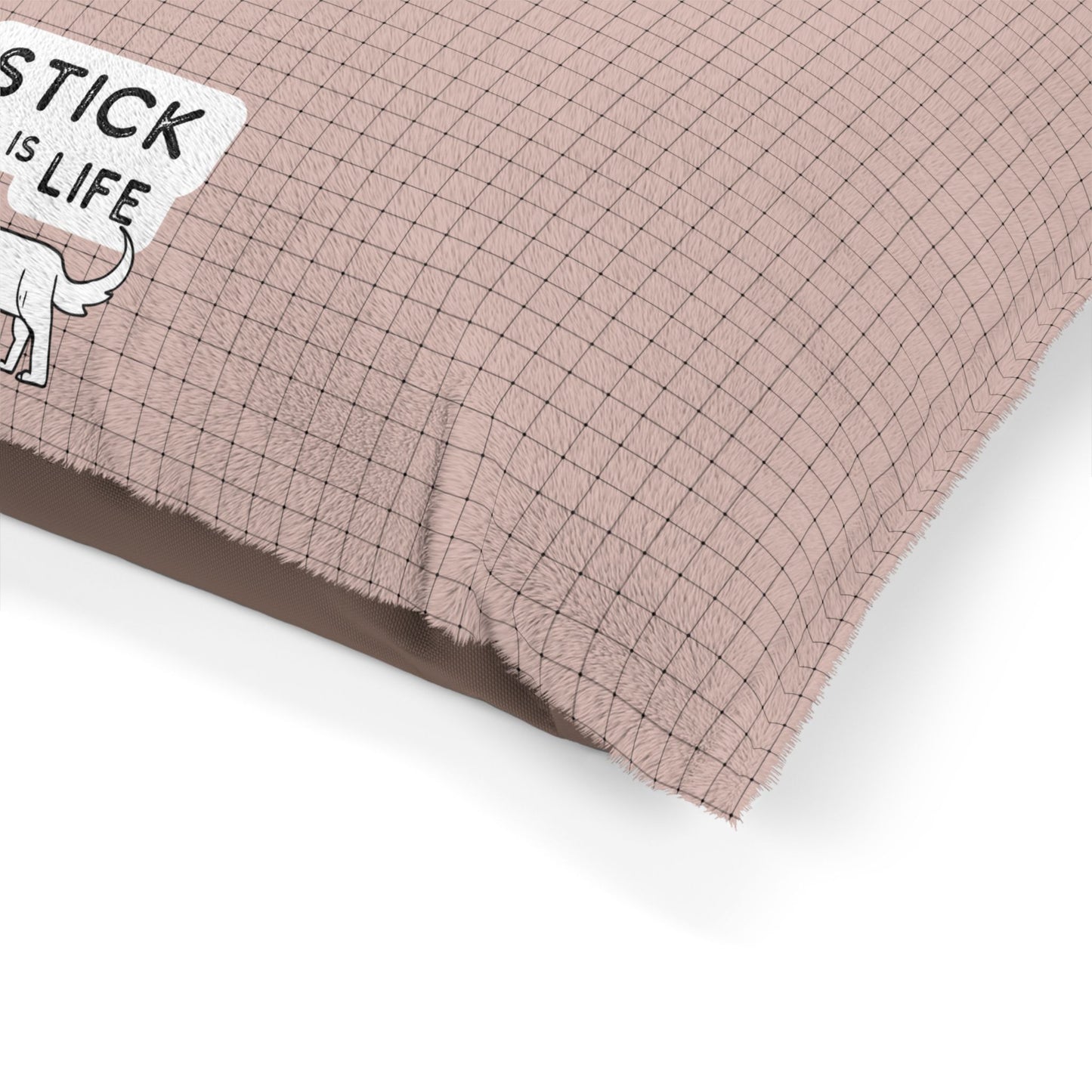 Dust Pink w/ Black Crosshatch Pet Bed