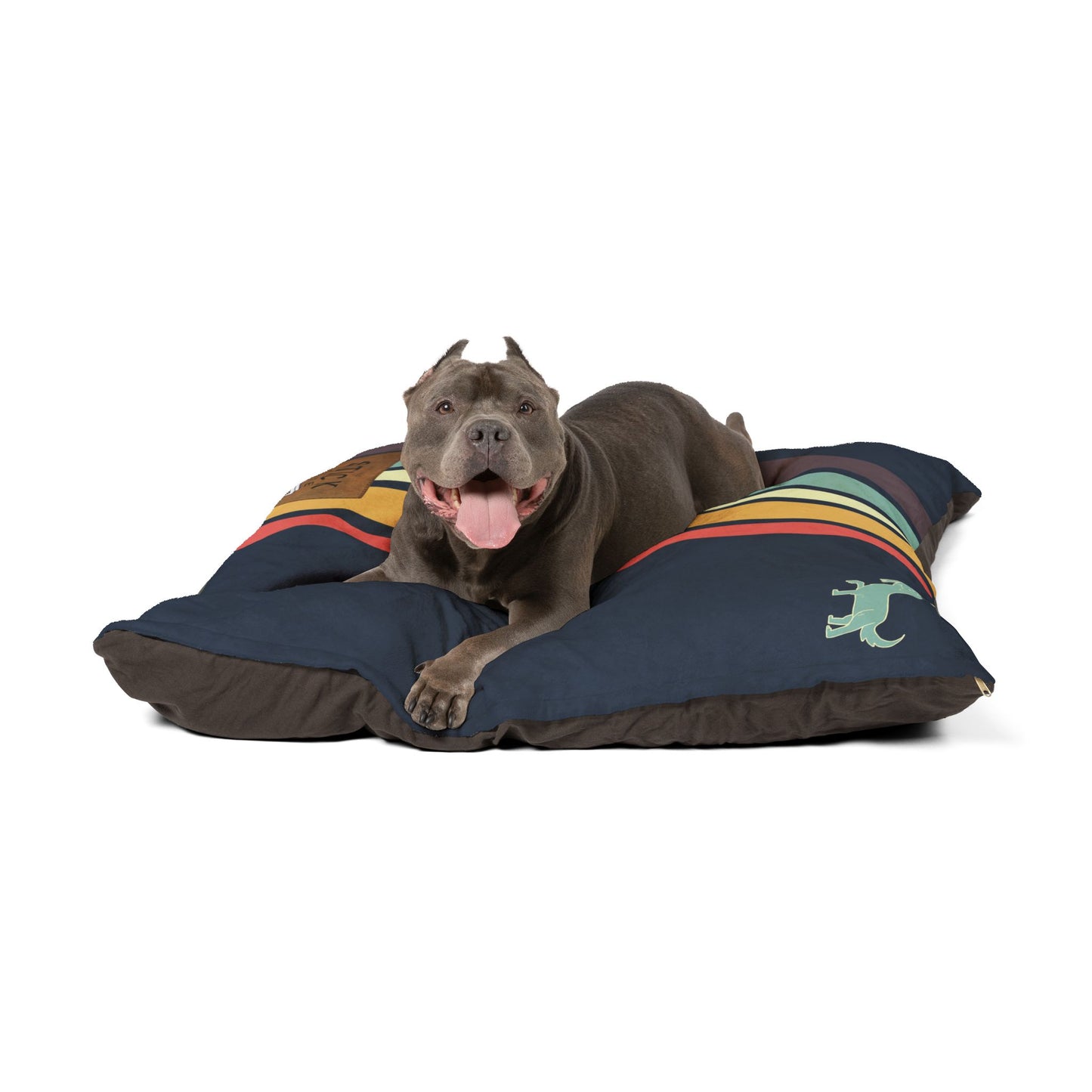 Camp Stripe Cozy Pet Bed for Dogs and Cats
