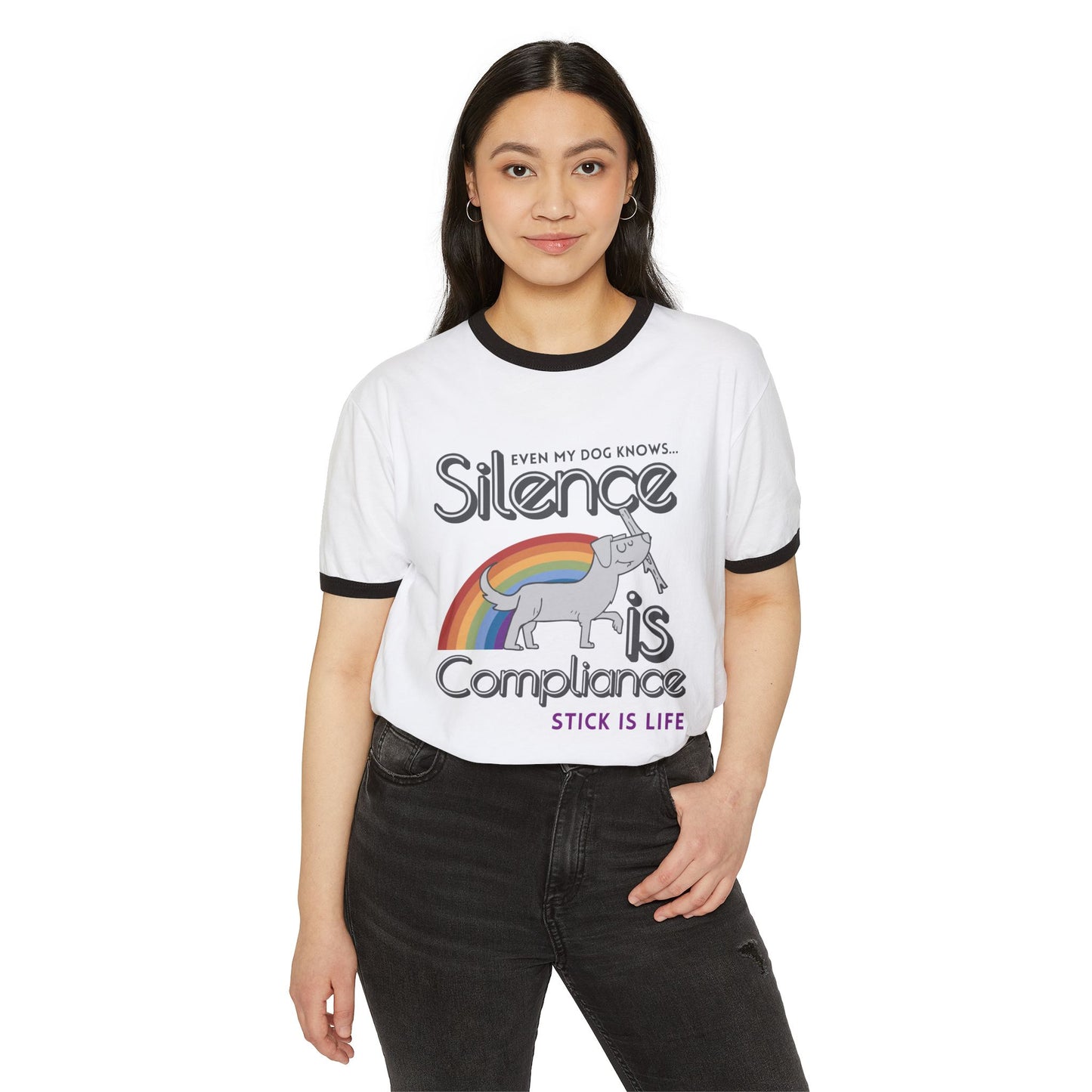 Pride Ringer T-Shirt "Silence is Compliance" Tee