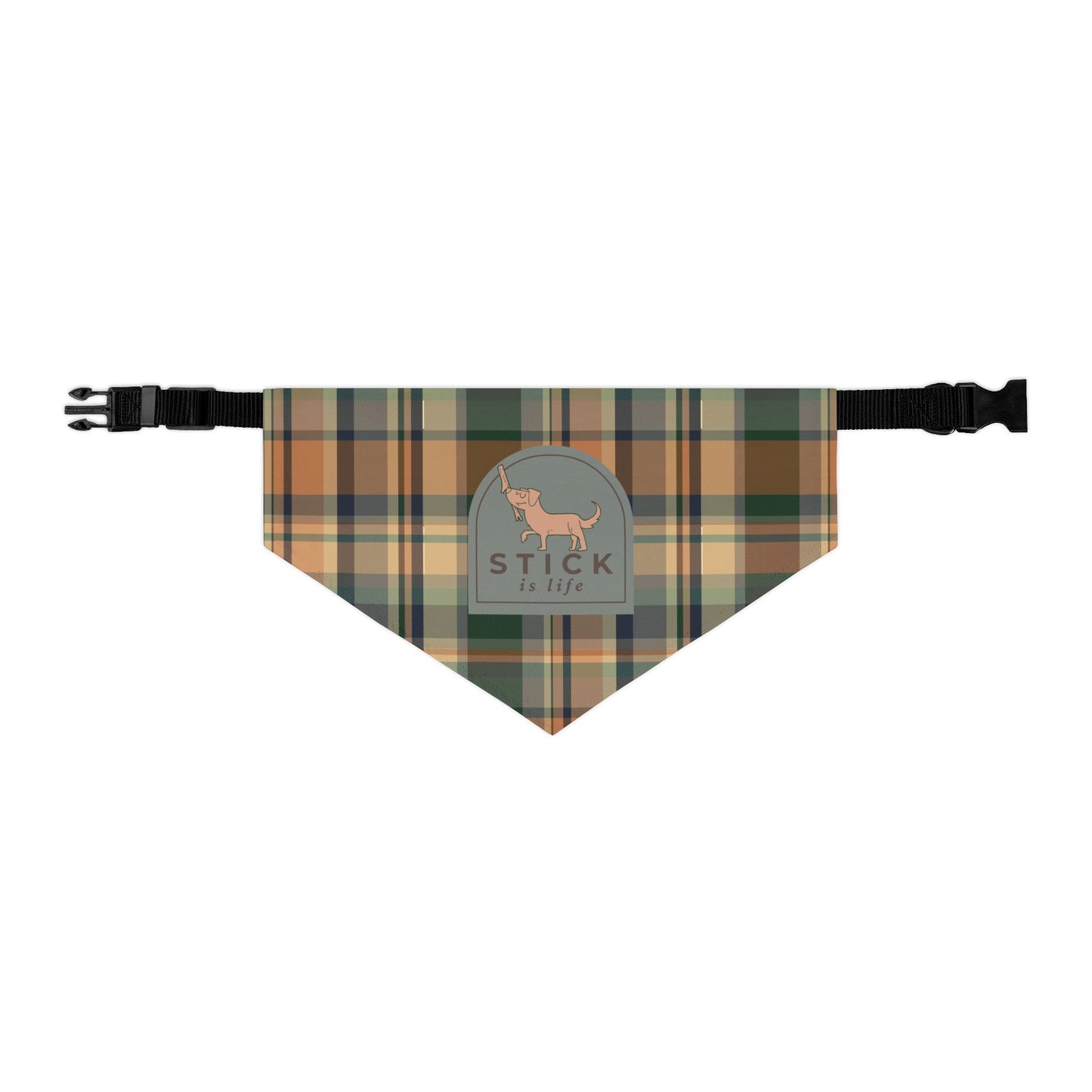 Plaid Fall Pumpkin Pet Bandana Collar