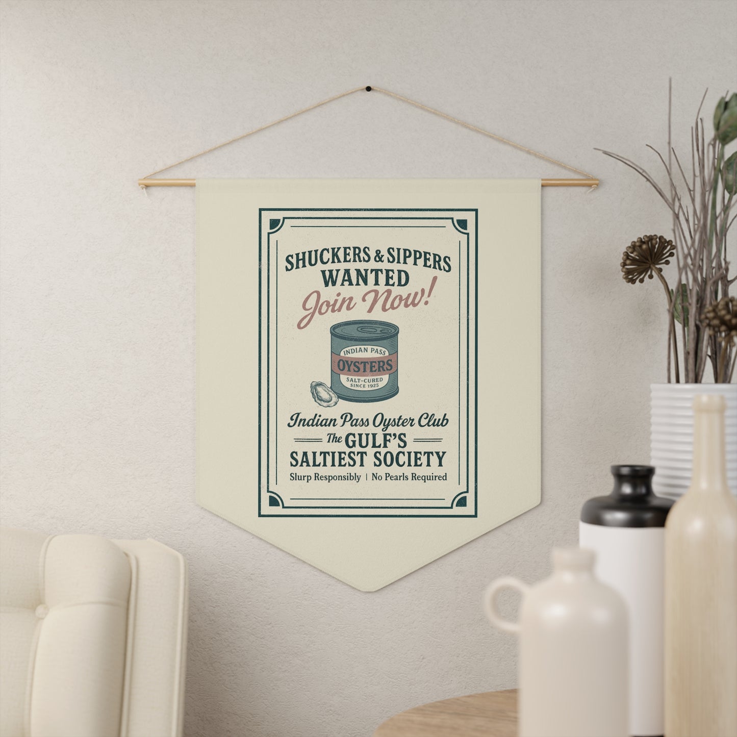 Indian Pass Oyster Club Pennant Banner  - Fisherman Core