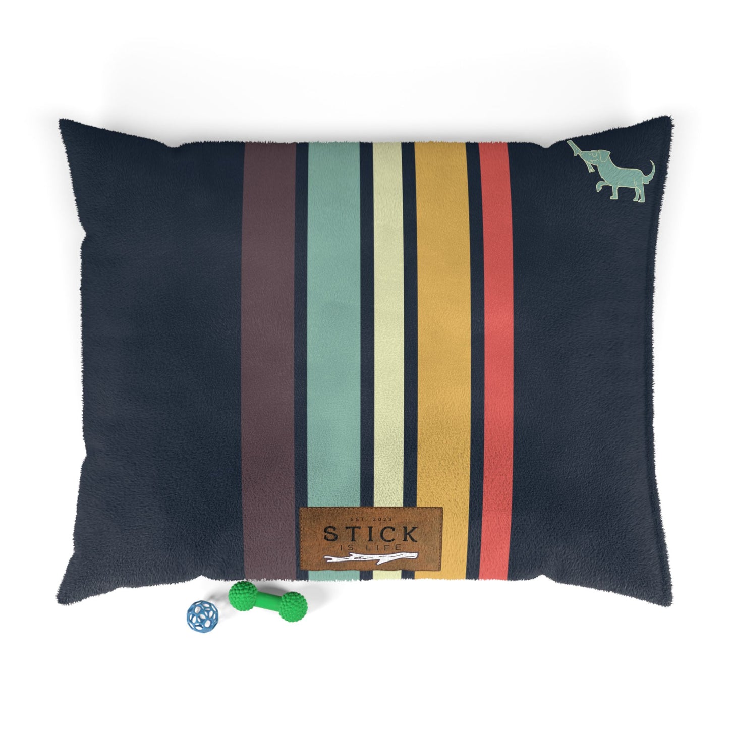 Camp Stripe Cozy Pet Bed for Dogs and Cats
