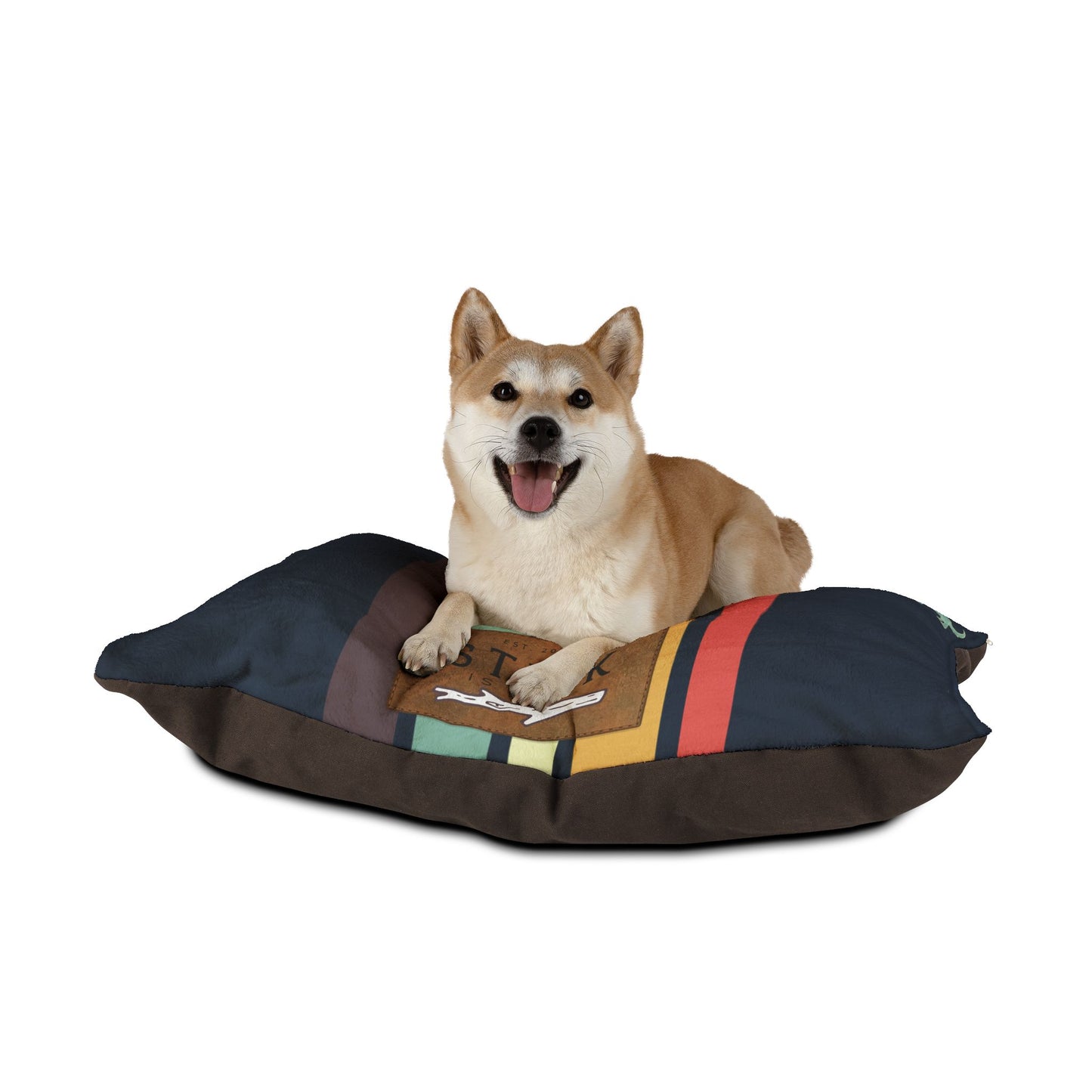 Camp Stripe Cozy Pet Bed for Dogs and Cats