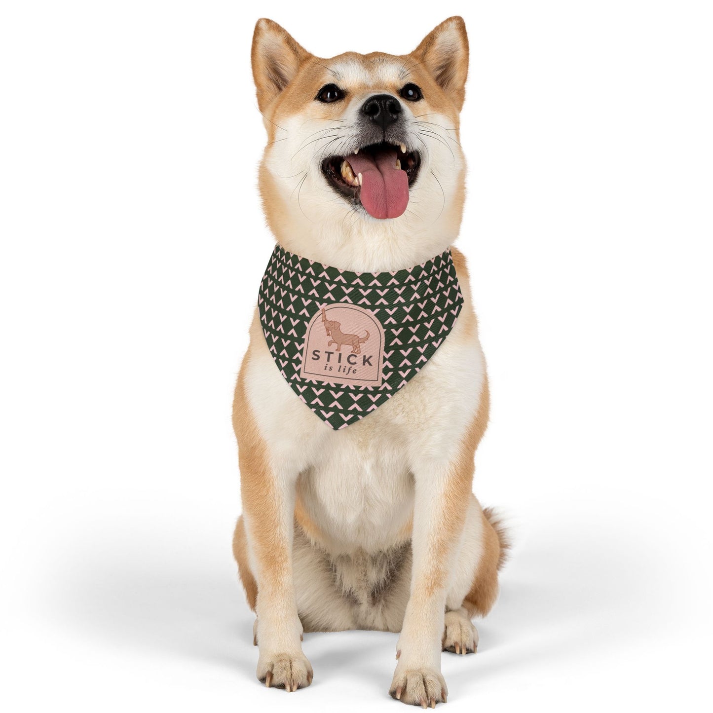 Fall Green and Mauve Pattern Pet Bandana Collar