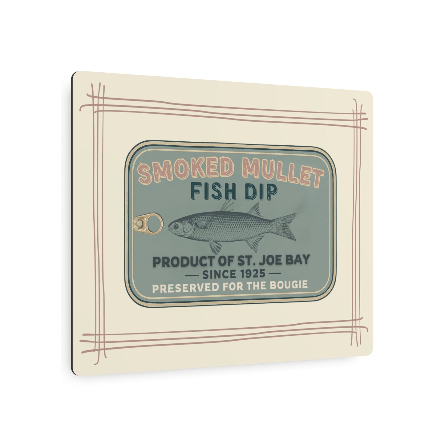 Smoked Mullet Fish Dip Tin - Metal Art Sign -  Fisherman Core Collection