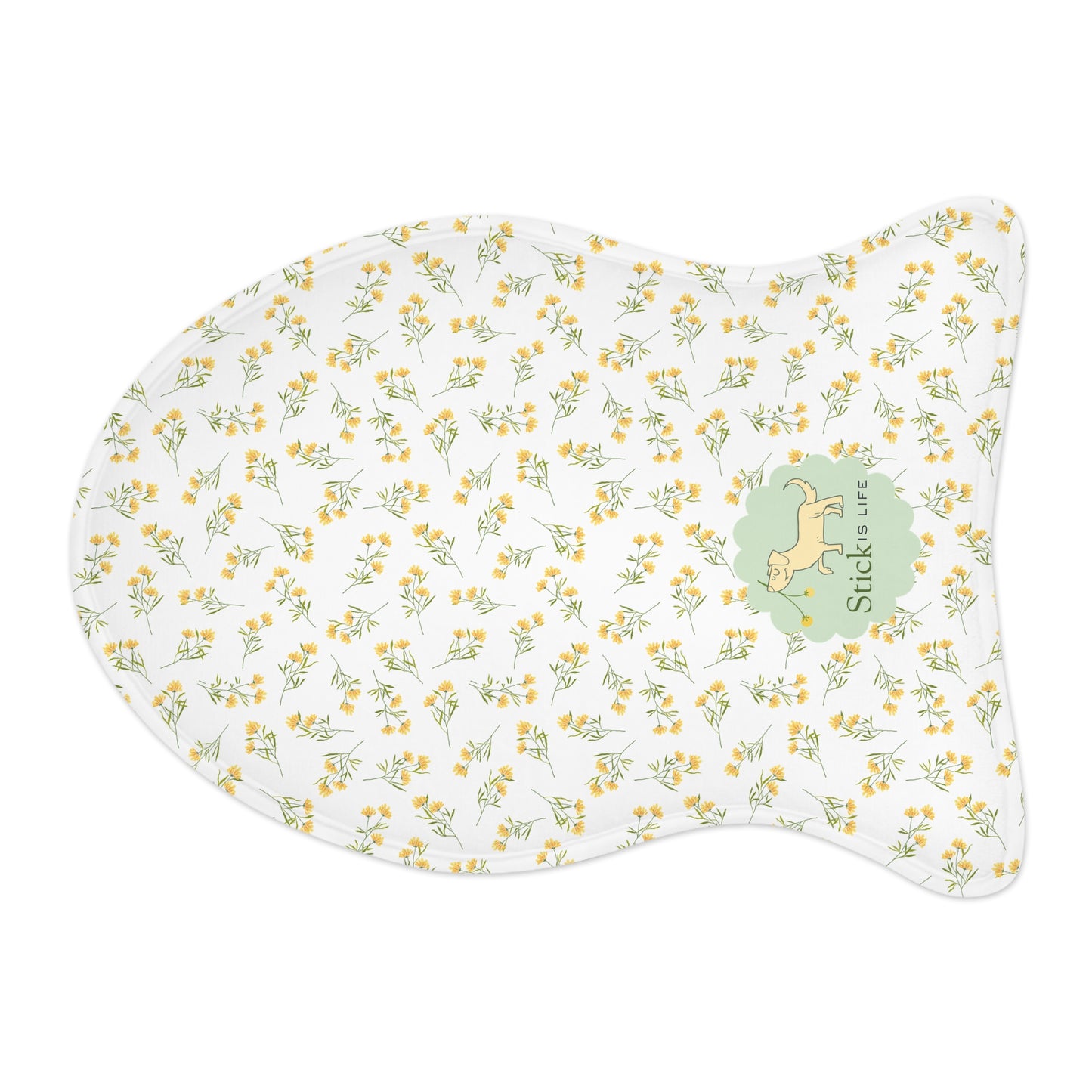 White with Yellow & Mint Spring Floral-Pet Feeding Mat