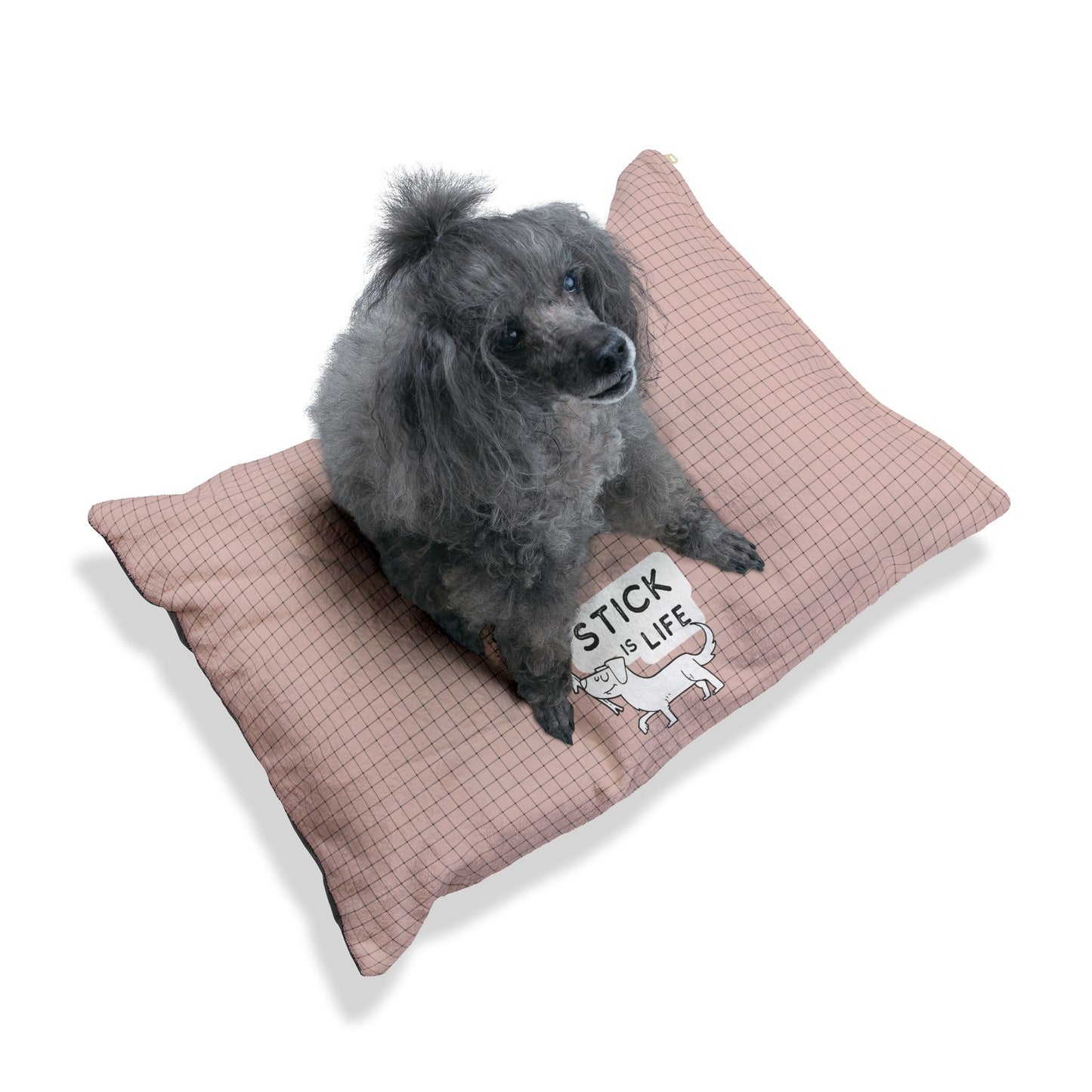 Dust Pink w/ Black Crosshatch Pet Bed