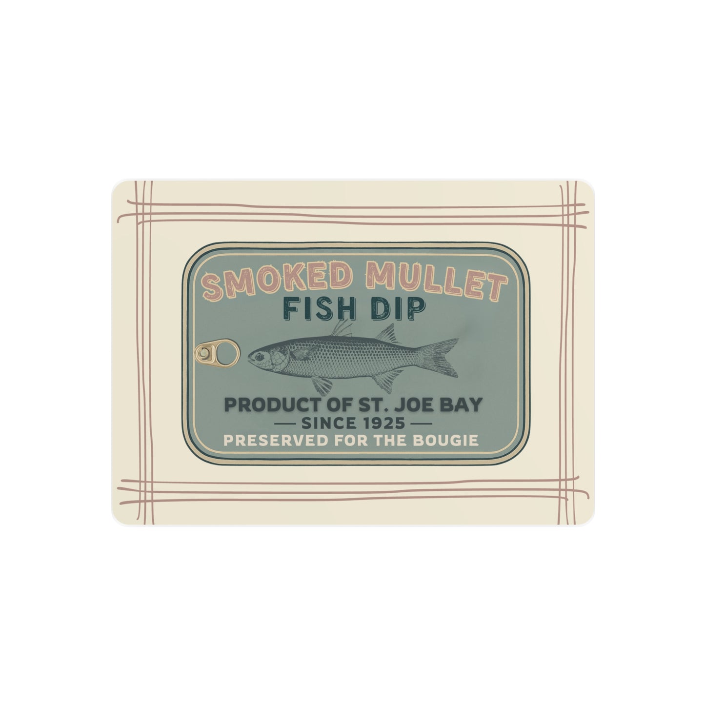 Smoked Mullet Fish Dip Tin - Metal Art Sign -  Fisherman Core Collection