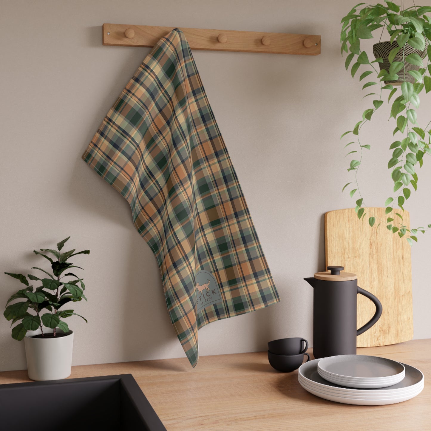Plaid Fall Tea Towel – Eco-Friendly Kitchen Decor