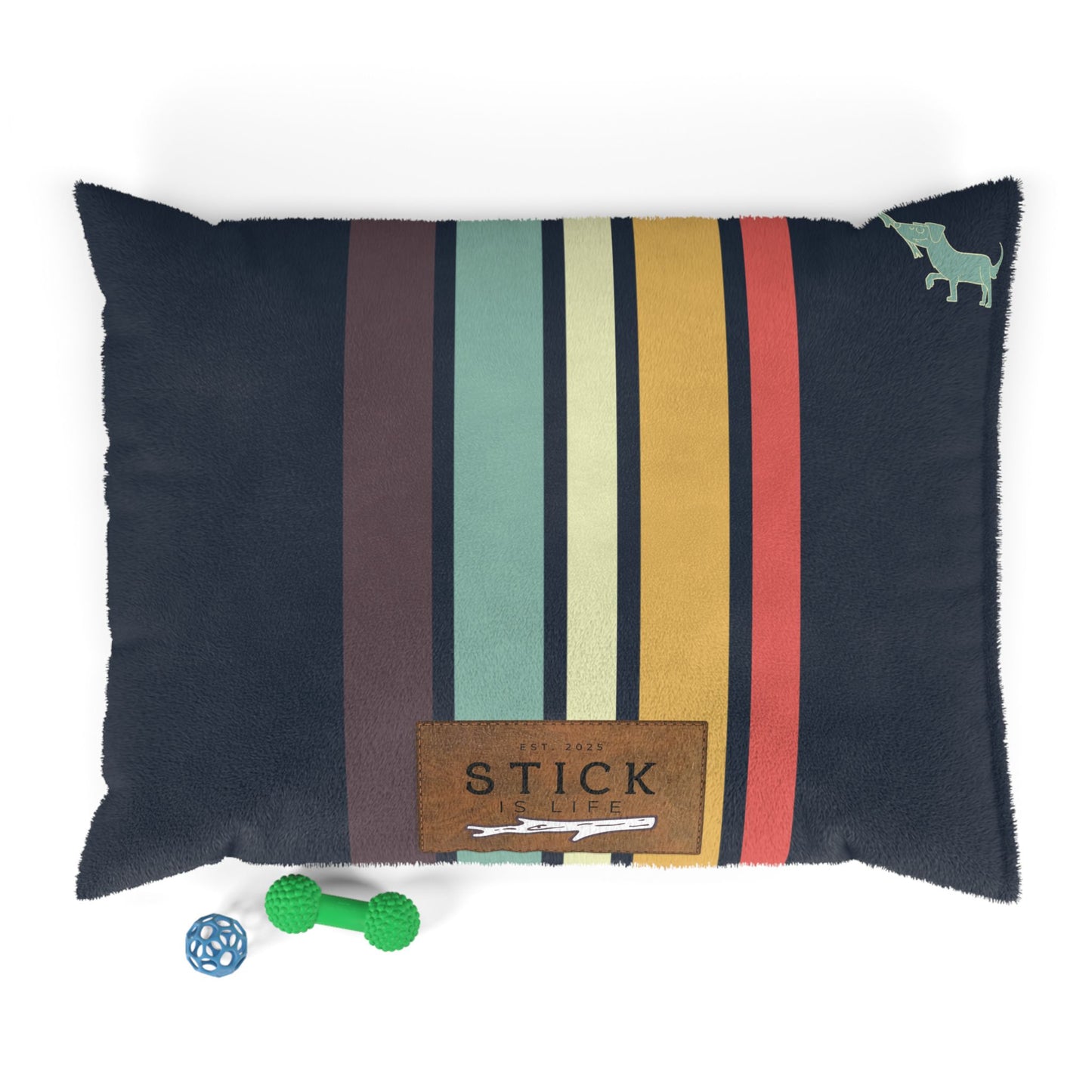 Camp Stripe Cozy Pet Bed for Dogs and Cats