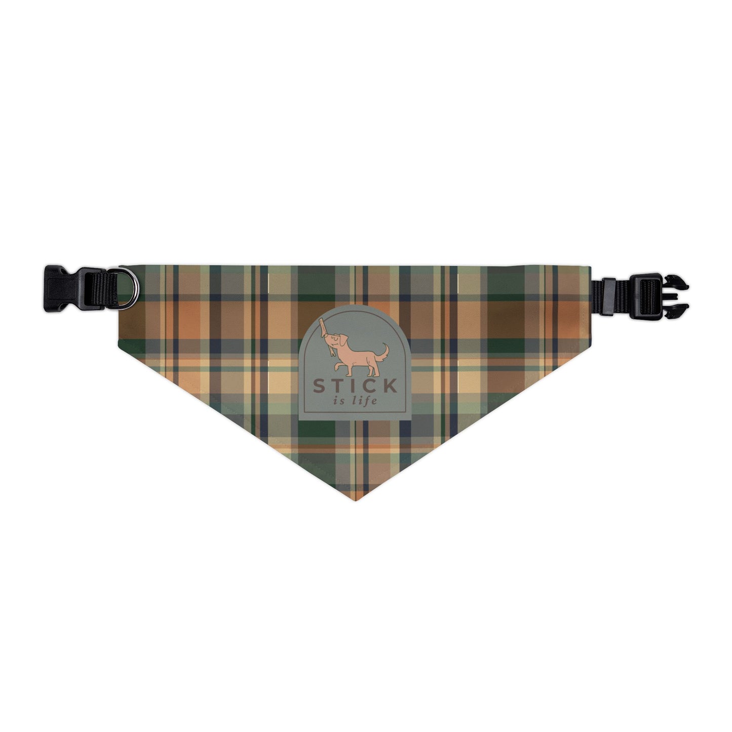 Plaid Fall Pumpkin Pet Bandana Collar