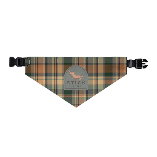 Plaid Fall Pumpkin Pet Bandana Collar