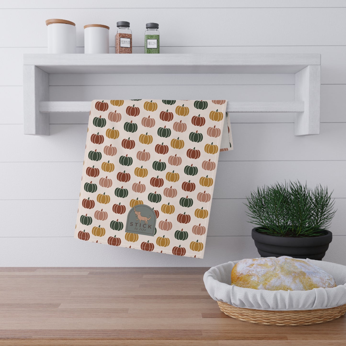 Moody Pumpkin Tea Towel – Eco-Friendly Kitchen Decor
