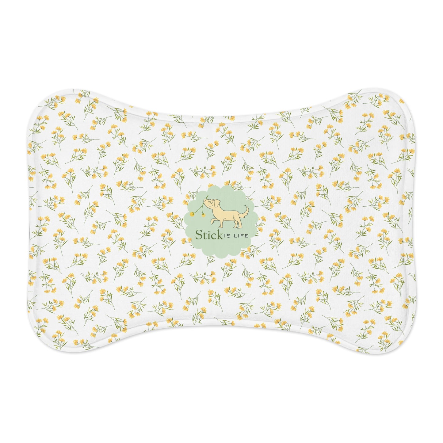 White with Yellow & Mint Spring Floral-Pet Feeding Mat