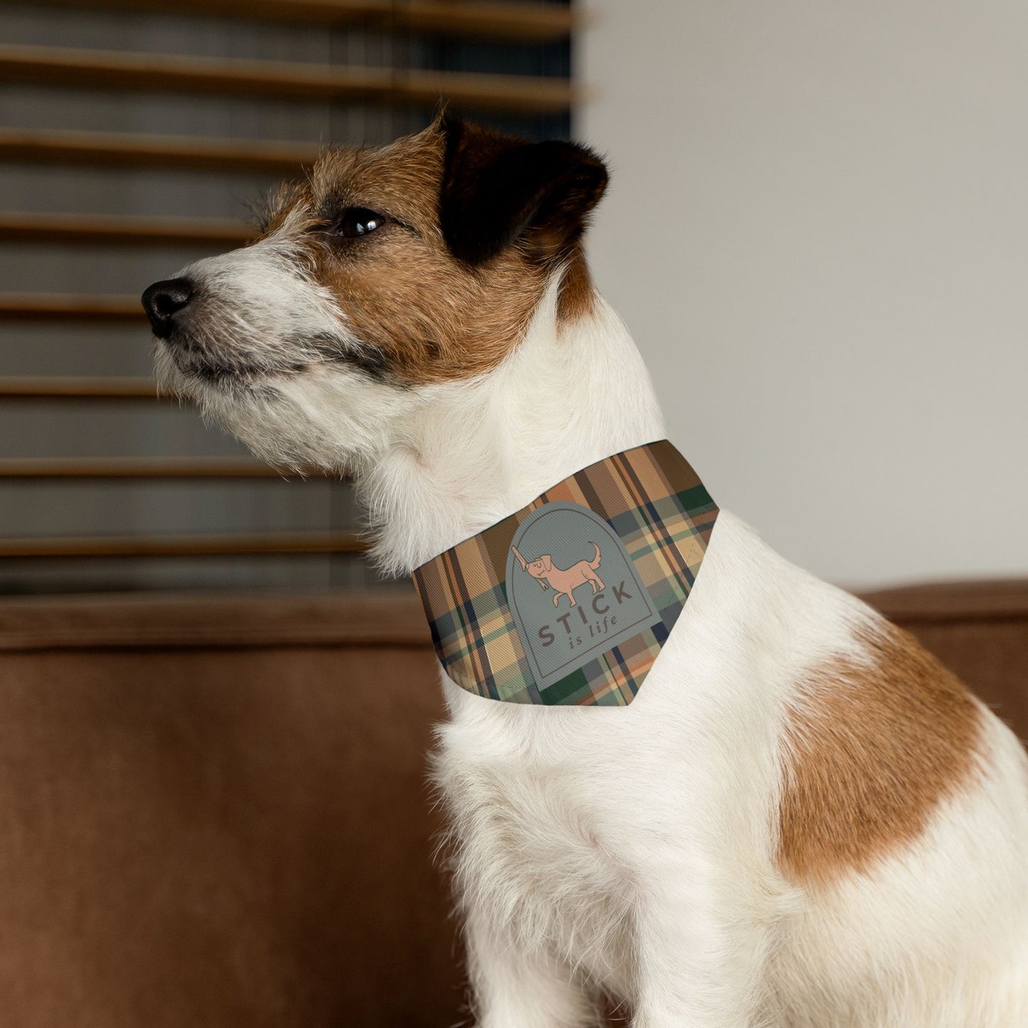 Plaid Fall Pumpkin Pet Bandana Collar
