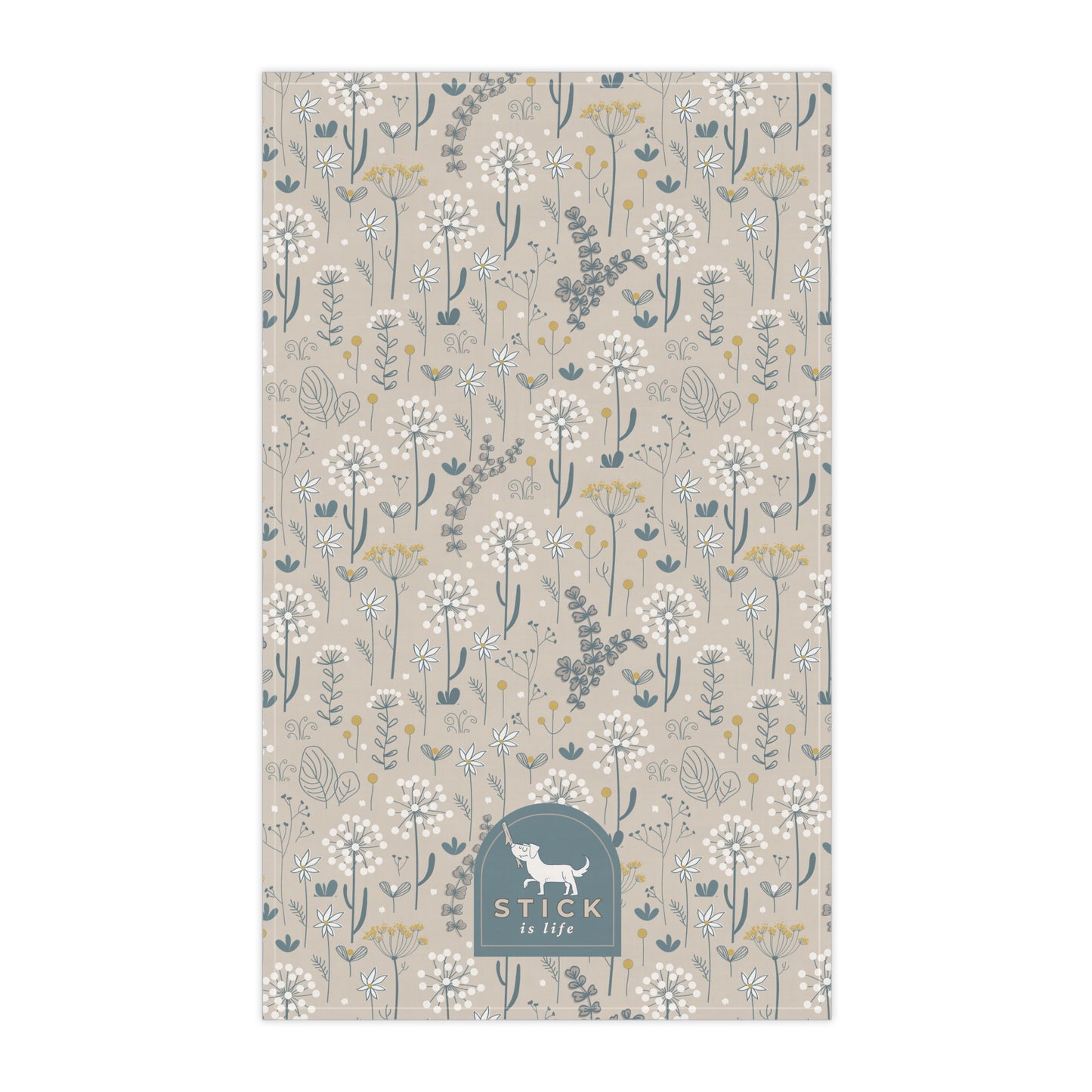 Vintage Beige Floral Cotton Tea Towels – Eco-Friendly Kitchen Decor