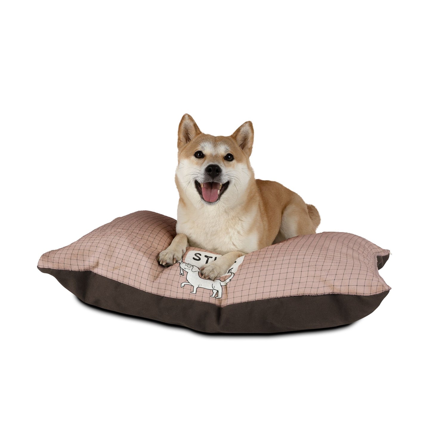 Dust Pink w/ Black Crosshatch Pet Bed