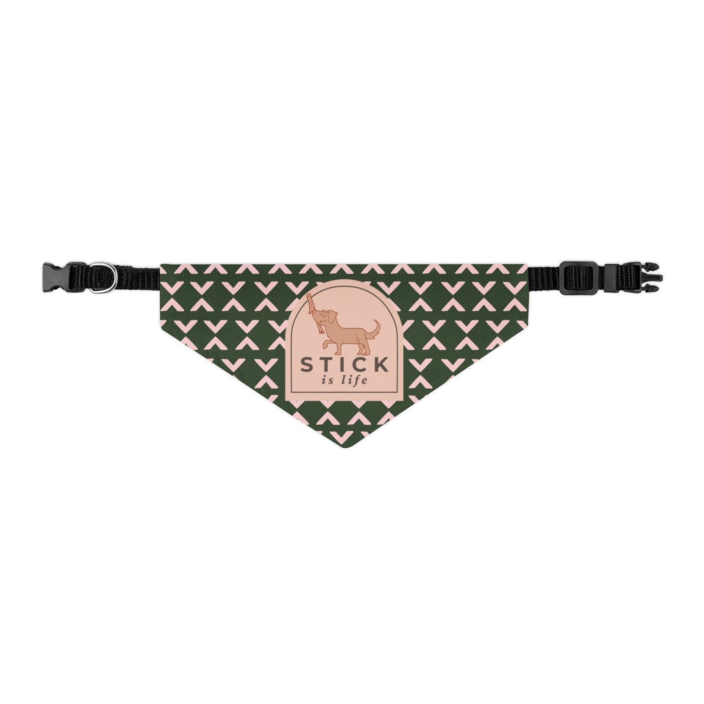 Fall Green and Mauve Pattern Pet Bandana Collar