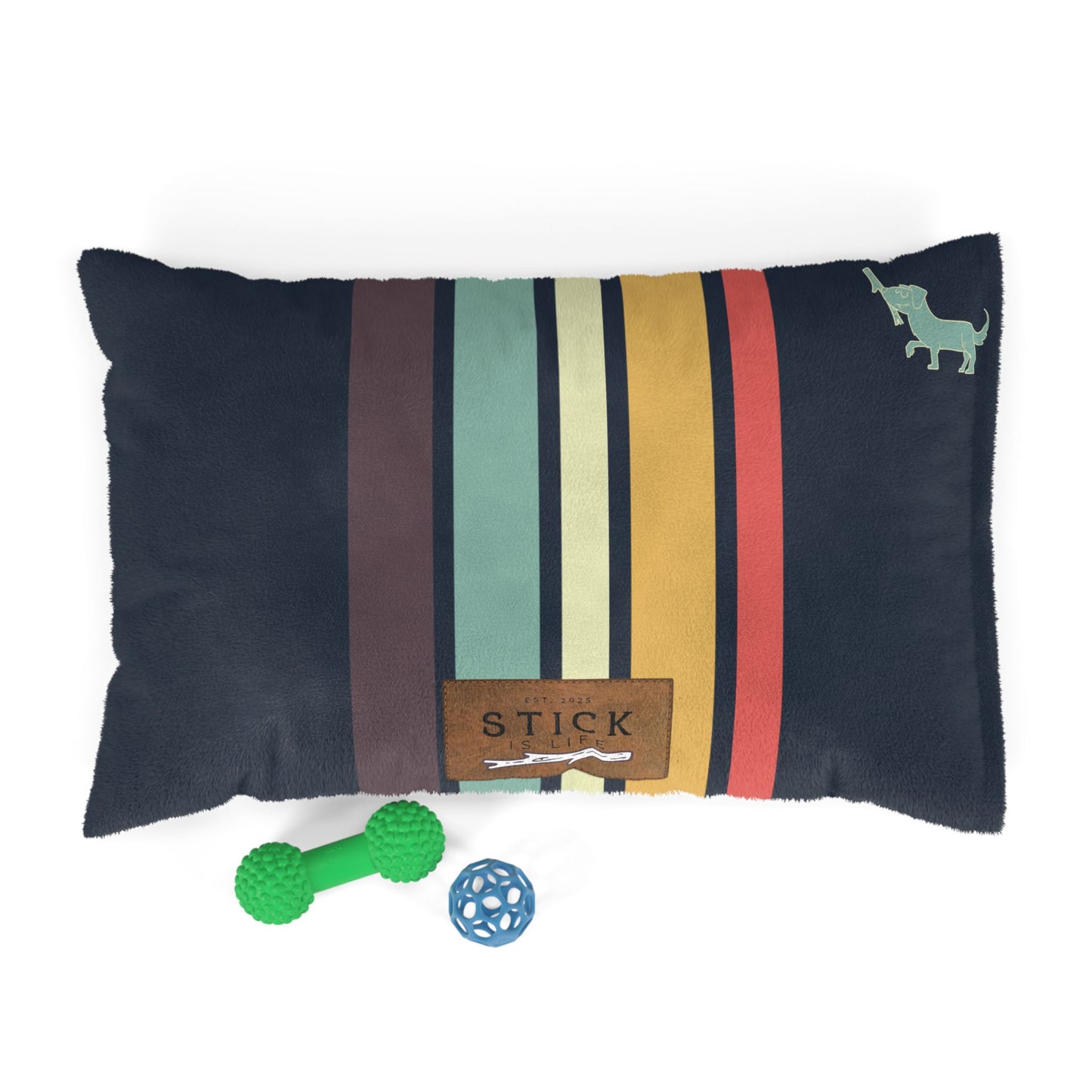 Camp Stripe Cozy Pet Bed for Dogs and Cats