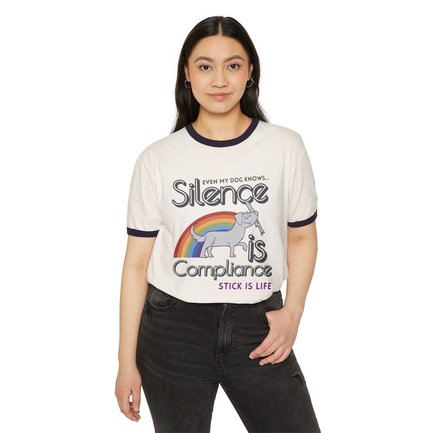 Pride Ringer T-Shirt "Silence is Compliance" Tee