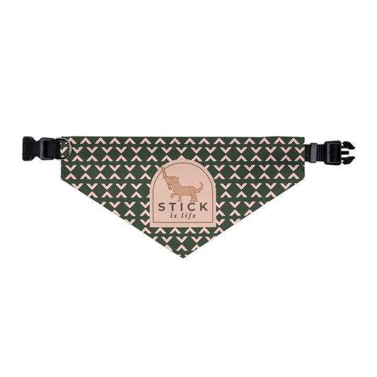 Fall Green and Mauve Pattern Pet Bandana Collar