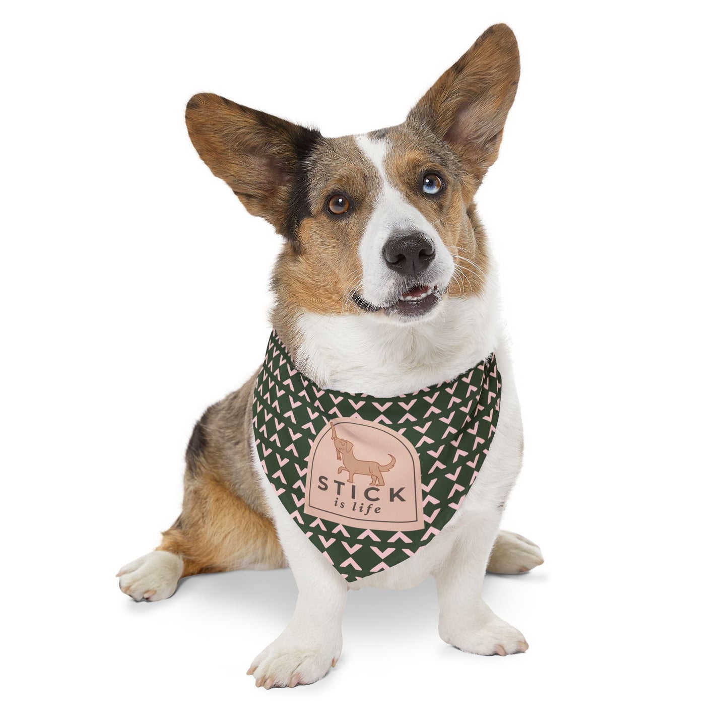 Fall Green and Mauve Pattern Pet Bandana Collar