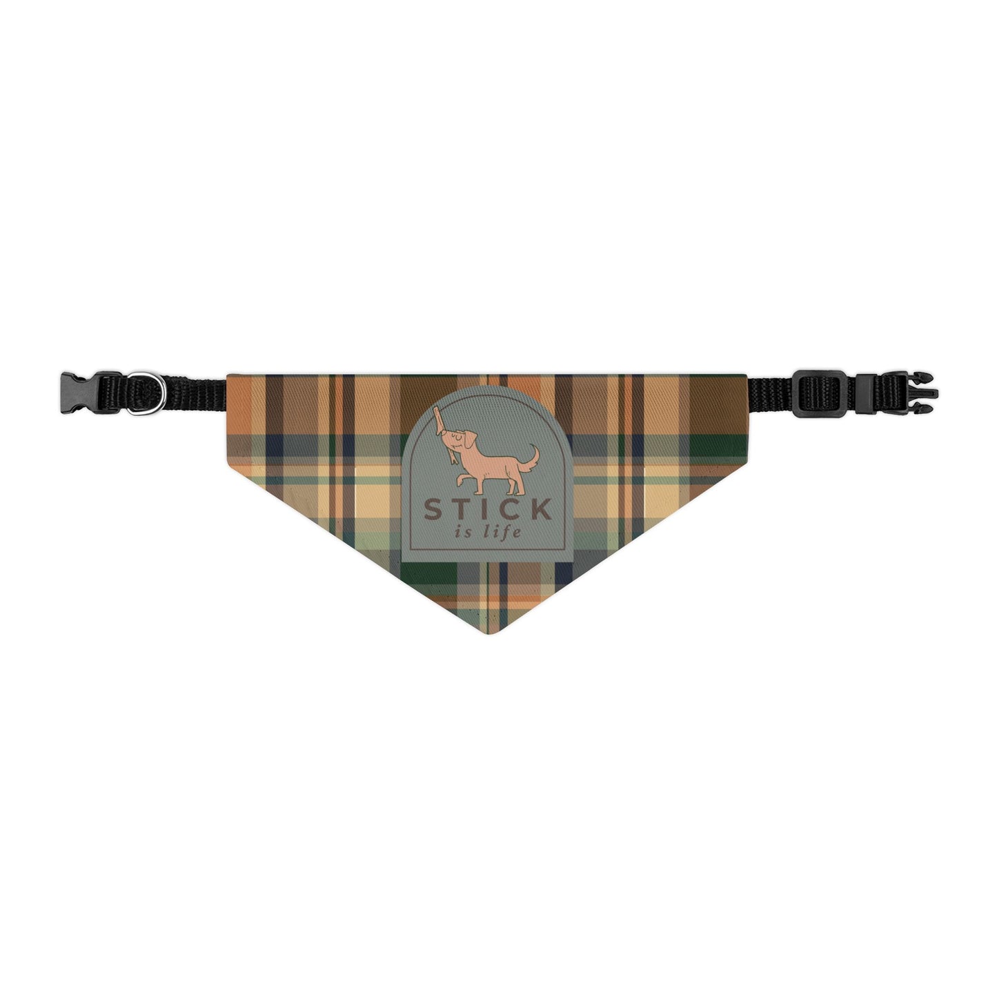 Plaid Fall Pumpkin Pet Bandana Collar