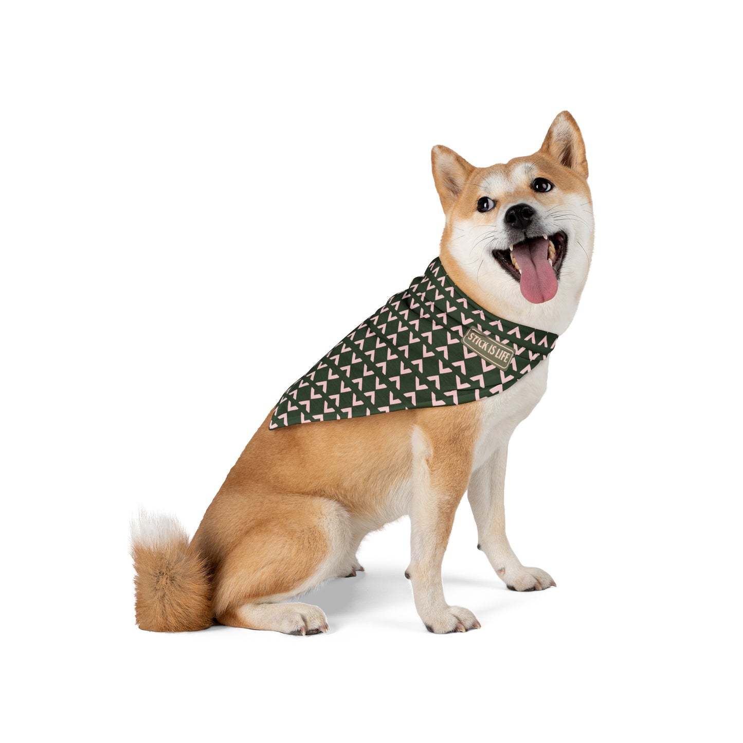 Fall Green and Mauve Pattern Pet Bandana
