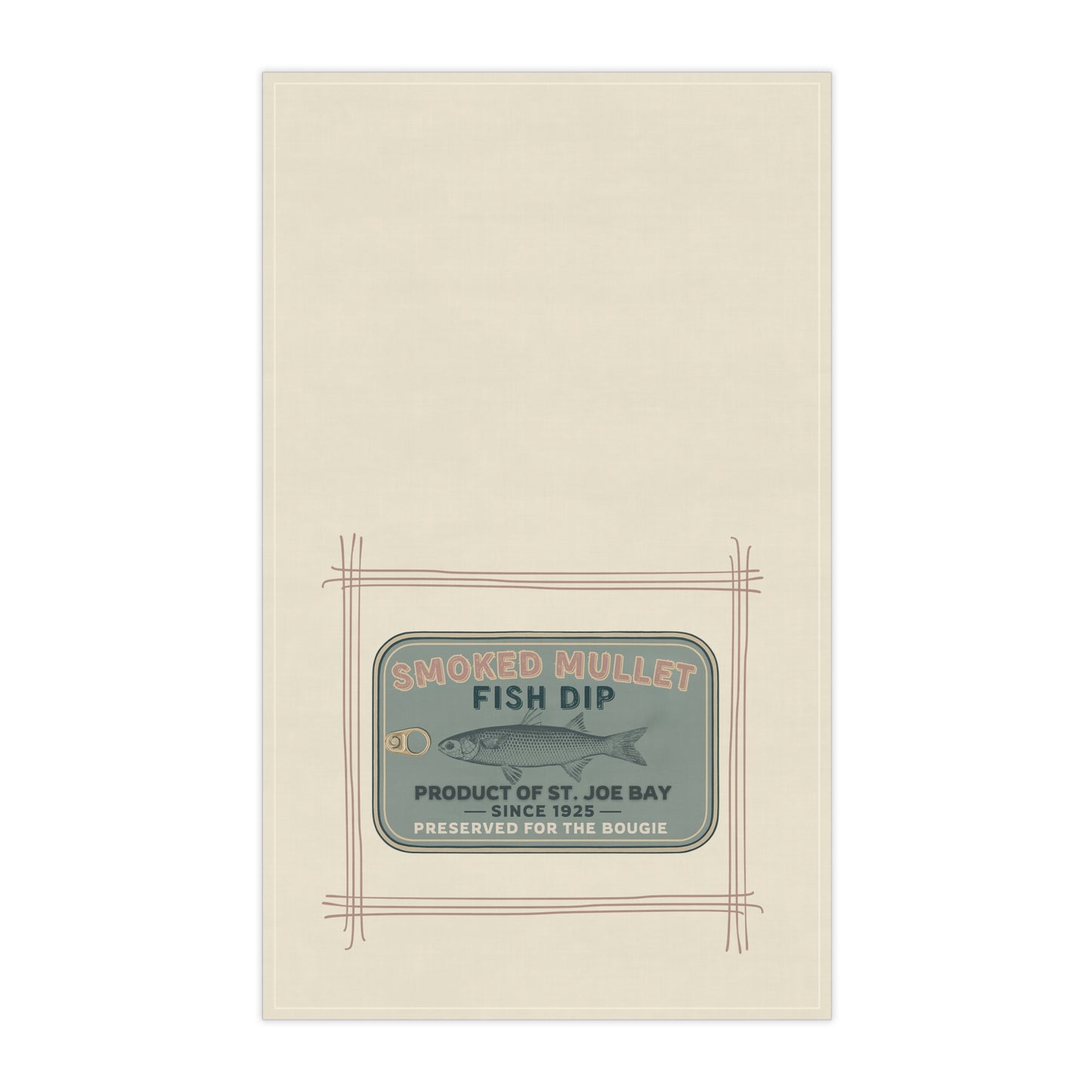 Smoked Mullet Fish Dip Tin Tea Towel – Eco-Friendly Kitchen Decor