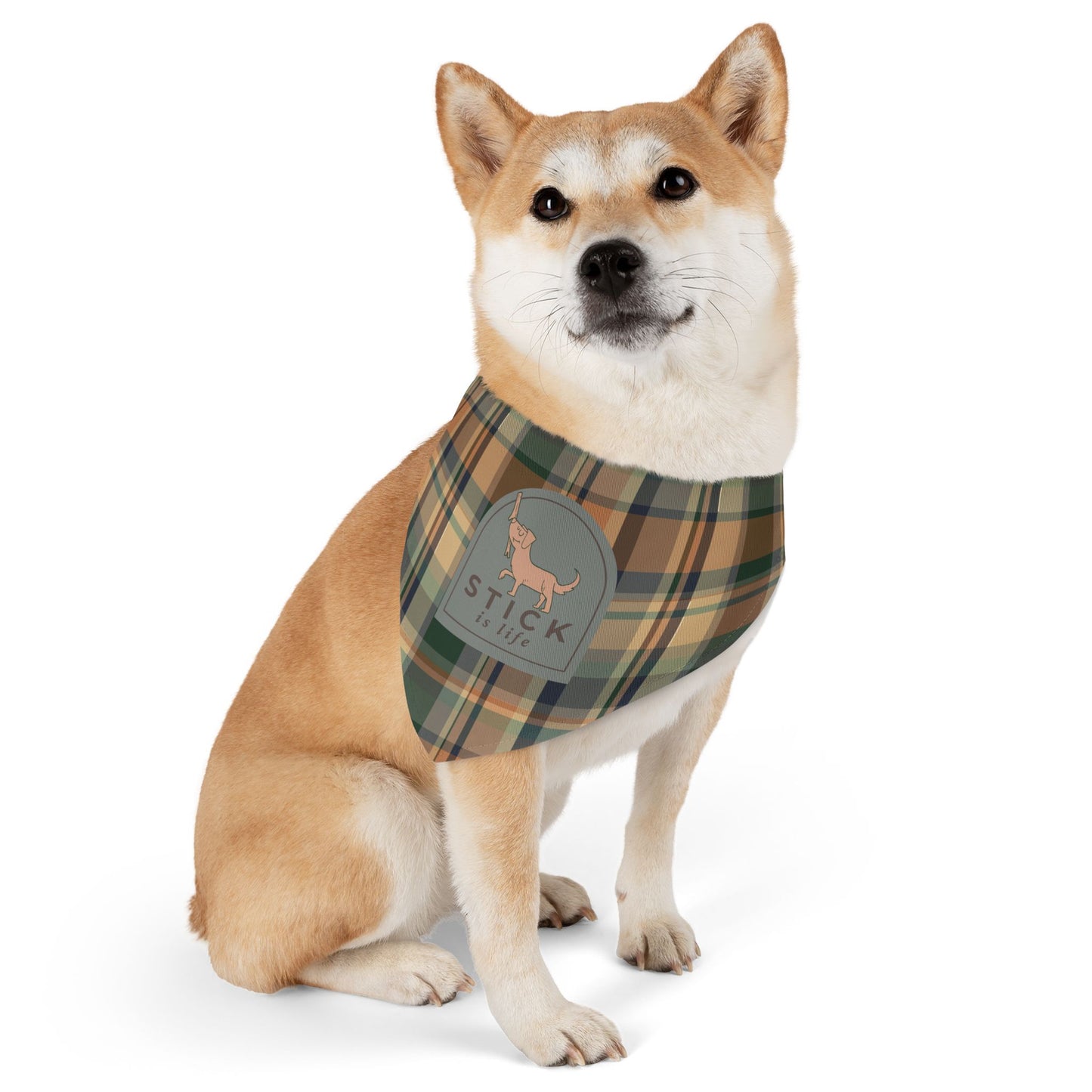 Plaid Fall Pumpkin Pet Bandana Collar
