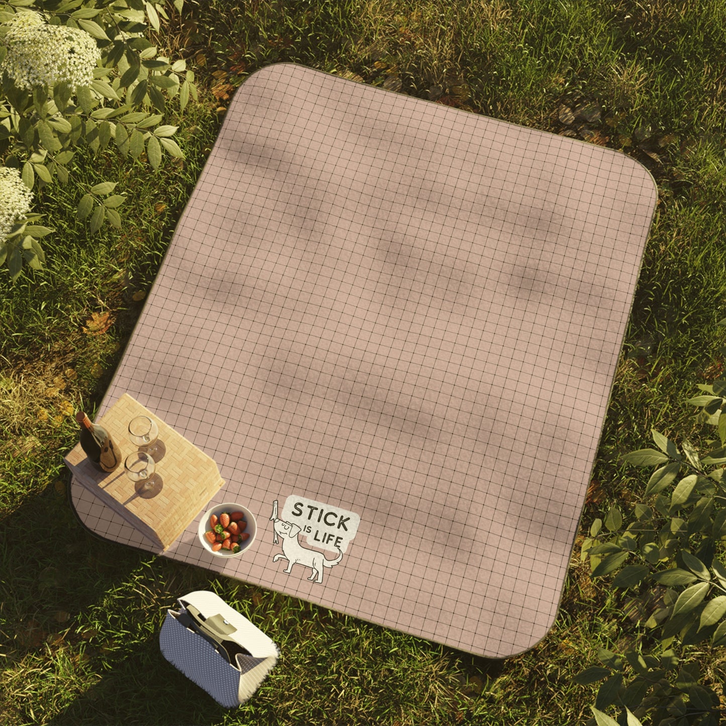 Dusty Pink & Black Crosshatch Picnic Blanket - Perfect for Outdoor Adventures & Gatherings